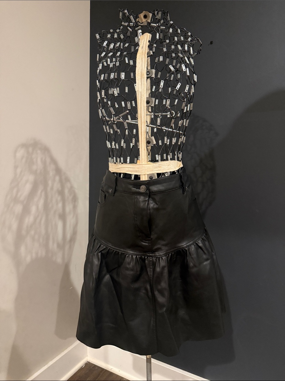 Zara Black Faux Leather Skirt- super cute!!